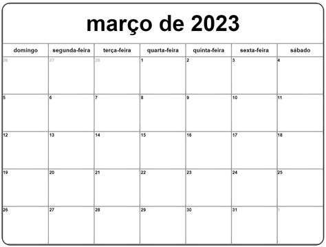 agenda de março 2023